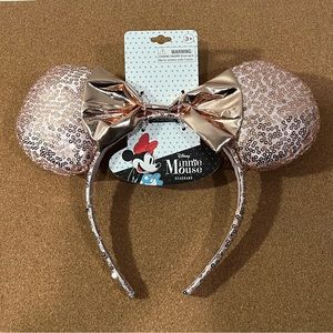 Disney Minnie Mouse Sequin Ear Headband - Rose Gold Pink